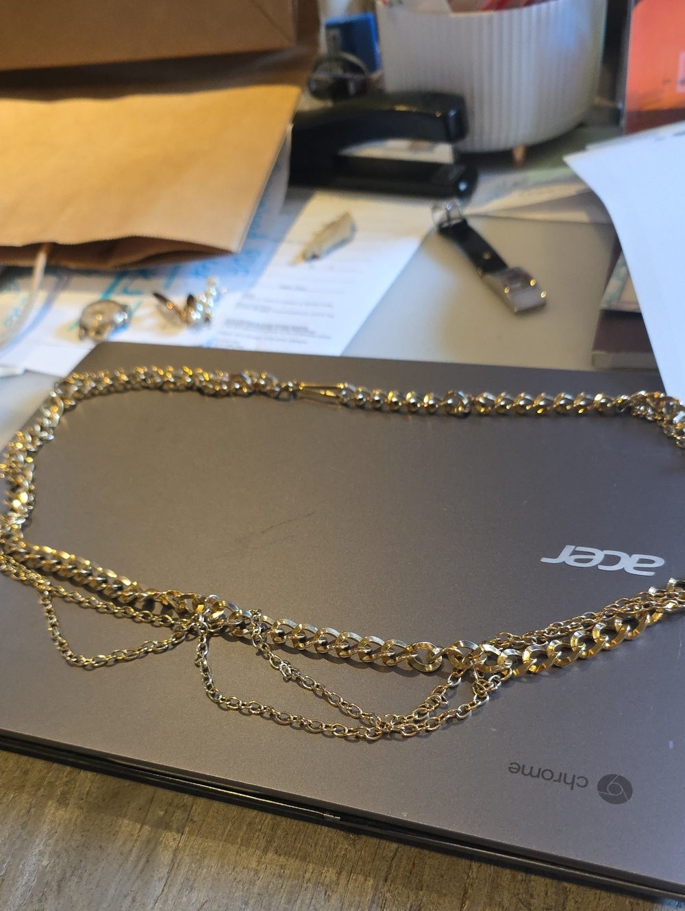 Gold Multi-Chain Women's Belt